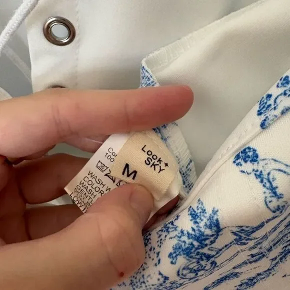 White and Blue Corset Top - Picture 6 of 7